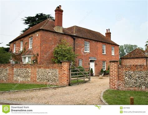 Photo About English Red Brick Farmhouse In Rural England With A Brick