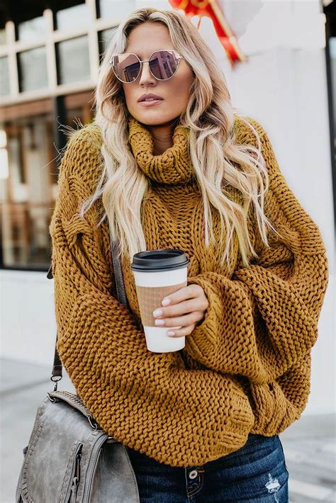 Carmela Women Cable Knit Handmade Turtleneck Sweater Ginger - Amber Millet
