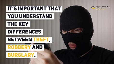 What Is The Difference Between Theft Robbery And Burglary Youtube