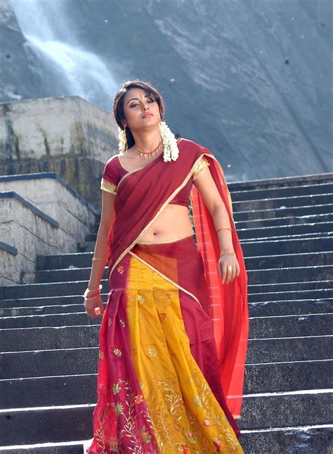 Telugu Actress Hot Photos Meenakshi Sexy Navel Show In Half Saree