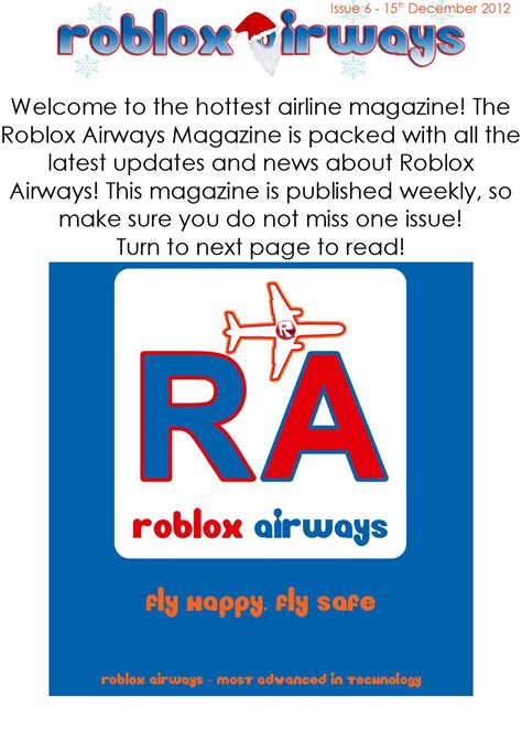 Roblox Airways Magazine Issue 6 By Roblox Airways Issuu
