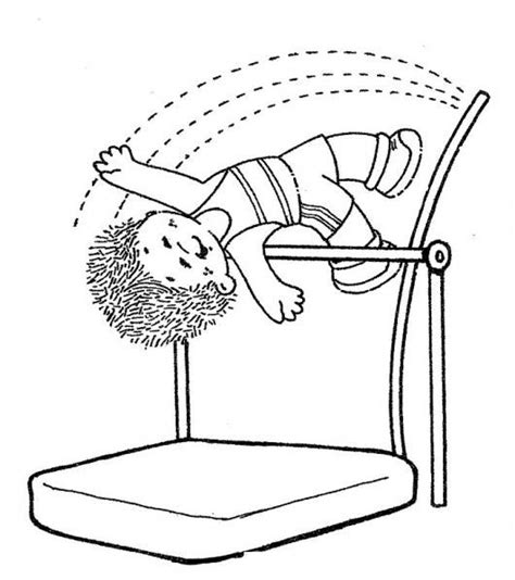 O salto em altura é uma prova onde atletas, masculinos e femininos, devem saltar e transpor uma barra horizontal, chamada sarrafo ou fasquia, aterrissando sobre um colchão. Desenho de Salto em altura para colorir - Tudodesenhos