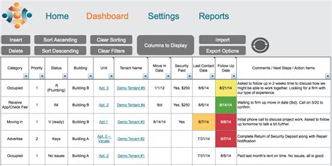 property management dashboard  templates