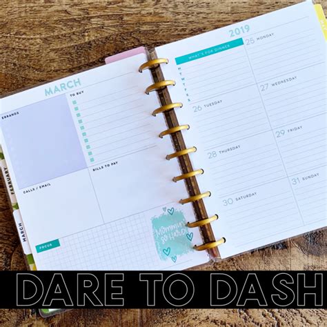 Happy Planner Dashboard Layout Printable