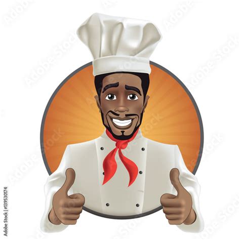 African Men Smiling Chef Black Guy Face Avatar With Smile Chefs Hat