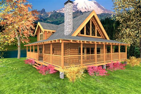 Porches that wrap around at least one side add lots of usable outdoor space. Log Cabin Floor Plans with Wrap around Porch Log Cabin ...