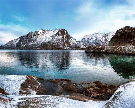 Winter Norway Lake Stock Photo Image Of Cold Nordland 138186630