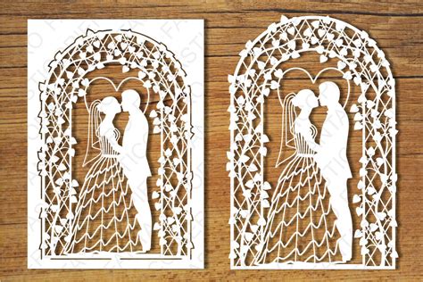 Maybe you would like to learn more about one of these? Wedding card 2 SVG files for Silhouette Cameo and Cricut. (69454) | Cut Files | Design Bundles