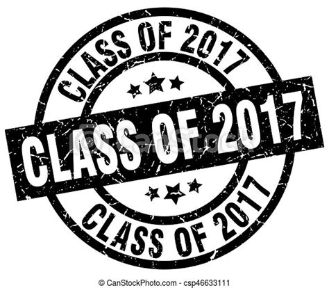 Class Of 2017 Round Grunge Black Stamp Canstock