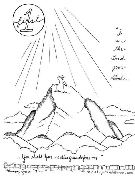 1st Commandment Coloring Page No Other Gods Before Me Ministry To