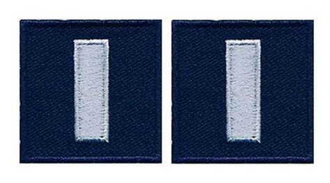 Lieutenant Bar Embroidered Silver On Midnight Blue Pair