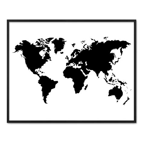Bei uns findest du über 18.500 verschiedene wandbilder online! Poster 'Weltkarte' 40x50 cm schwarz-weiss Motiv XXL ...