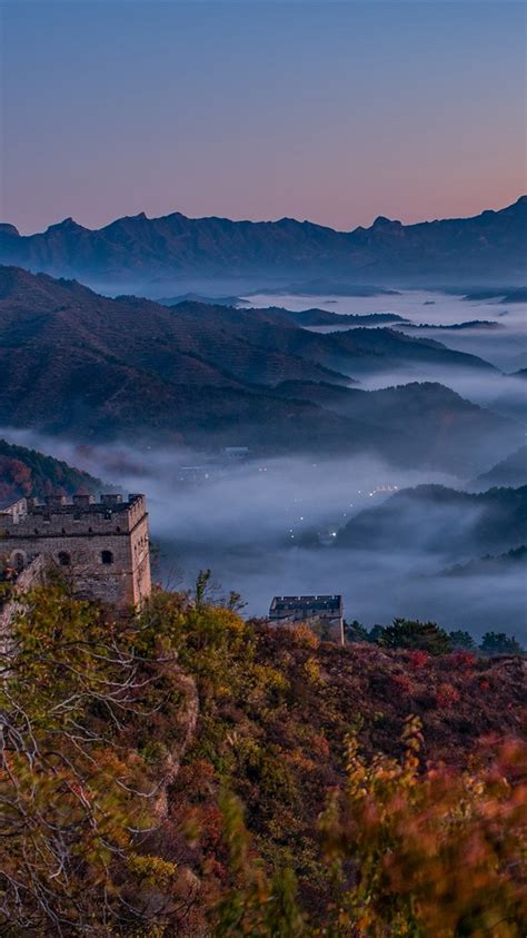 Great Wall Mountains Top View Fog China 750x1334 Iphone 8766s