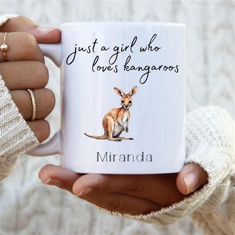 Personalized Kangaroo Coffee Mug Just A Girl Who Loves Kangaroos Cup
