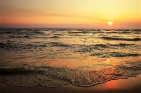 Colorful Ocean Beach Sunrise Dawn Over The Sea Stock Photo Image Of