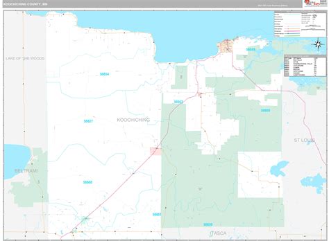 Koochiching County, MN Wall Map Premium Style by MarketMAPS - MapSales.com