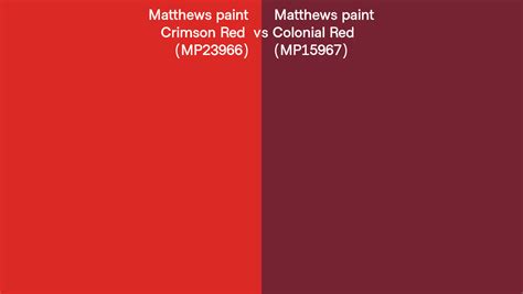 Matthews Paint Crimson Red Vs Colonial Red Side By Side Comparison