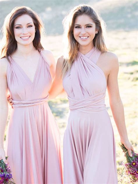 The Secrets Of Successful Mismatched Bridesmaid Dresses With Allure Bridals Long Light Pink