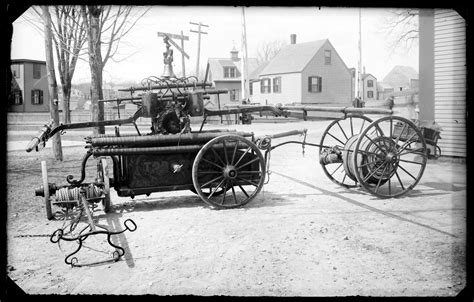 This is energy created by the pump which makes the water move through the plumbing on the fire engine. Old fire apparatus with hose or hand pump "Torrent" fire ...
