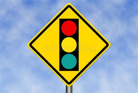 Red Signal Ahead Traffic Sign Stock Photo Image Of Danger Square