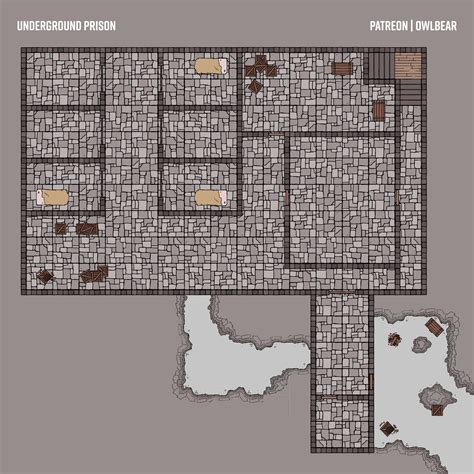 Underground Prison Map 18 X 18 Battlemaps