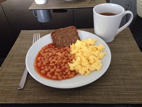 Calories 149 (62% from fat) ▪ carb. scrambled egg and beans on toast calories