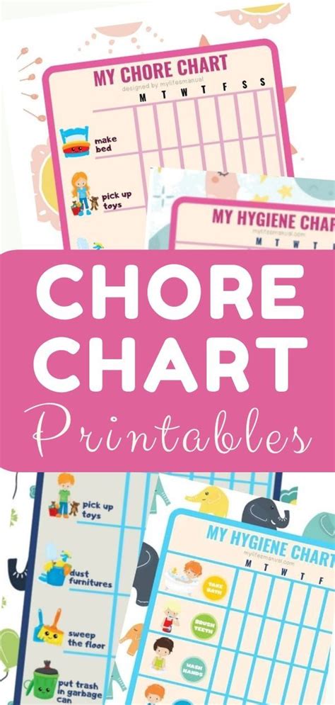 Free Chore Charts For Kids Plus Hygiene Chart Printables In 2020
