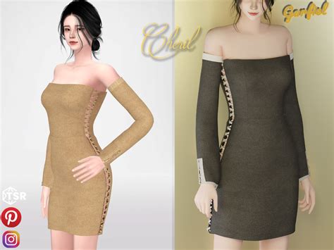 The Sims Resource Cheril Short Dress With Ties