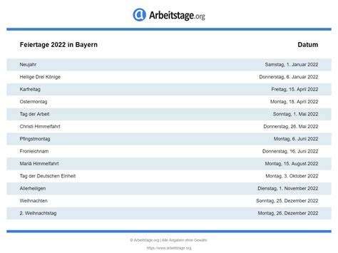 Kalender 2022 bayern zum ausdrucken. Feiertage Bayern 2022