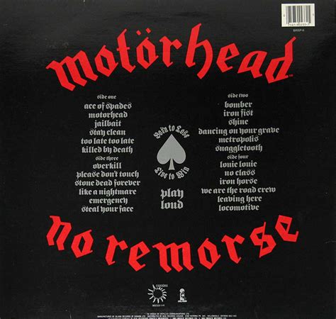 Motorhead No Remorse British Heavy Metal Nwobhm 12 Lp Vinyl Album