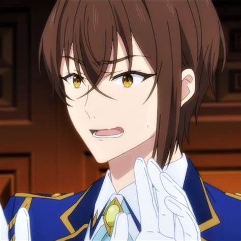 An Anime Character With Brown Hair Wearing A Blue Jacket And White