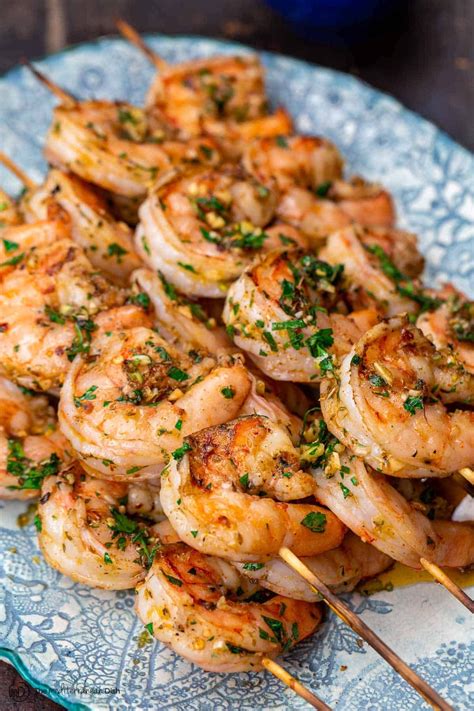 Grilled Shrimp Kabobs Mediterranean Style The Mediterranean Dish Easy Mediterranean Diet