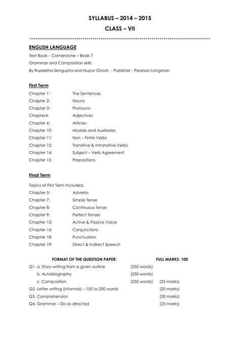 Class 2 english grammar syllabus and worksheets | देखिये class 2nd english grammar का पूरा syllabus подробнее. SYLLABUS Class VII