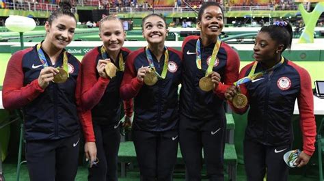 2016 Us Womens Olympics Gymnastics Team Simone Biles Gabby Douglas Laurie Hernandez Aly