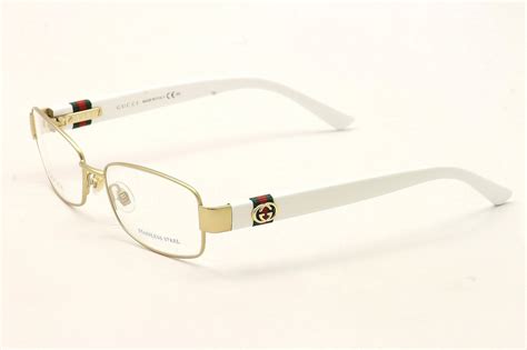 Gucci Womens Eyeglasses 4243 Ozi Matte Goldwhite Full Rim Optical Frame 52mm Eyeglasses For