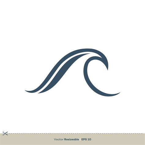 Blue Wave Swoosh Logo Template Illustration Design Download Free