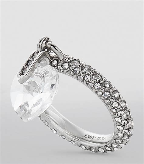 Jimmy Choo Crystal Embellished Heart Ring Harrods Uk