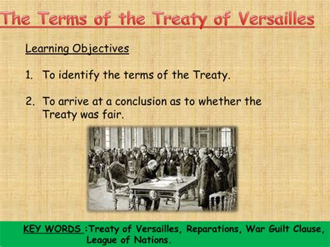 What Were The Terms Of The Treaty Of Versailles Teaching Resources