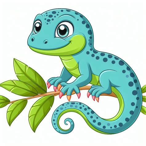 Premium Vector Cute Lizard Vector Cartoon Illustration