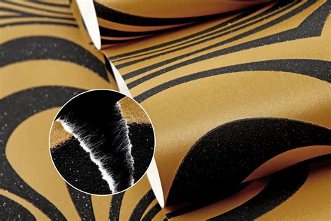 Hanmero Minimalist Abstract Curves Glitter 3d Wallpaper Goldandblack