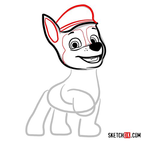 How To Draw Chase From Paw Patrol Printable Step By Step