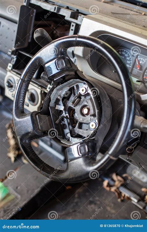 Old Car Steering Wheel Broken Stock Photo Image Of Metal Speedometer