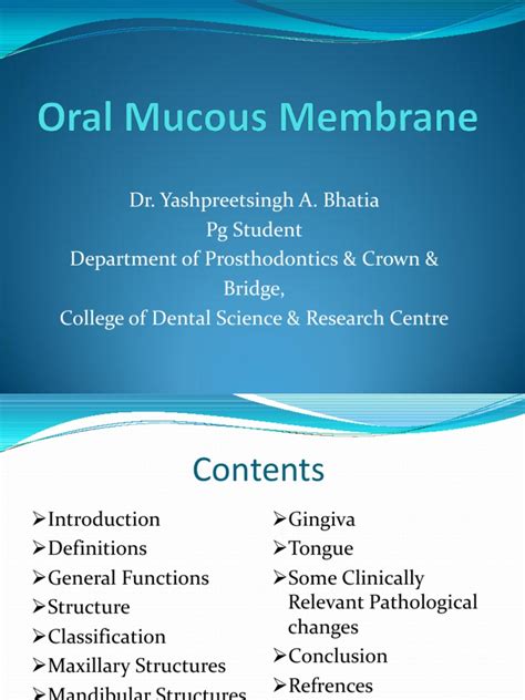 Oral Mucous Membrane Complete Denture Patient Epithelium Tongue