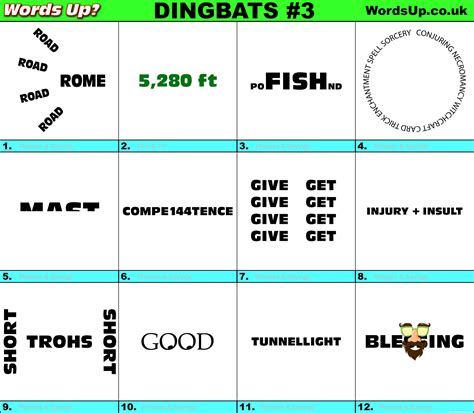 By tom @ the pub quiz bros. Dingbats game answers. Dingbats Between Lines Level 1 ...
