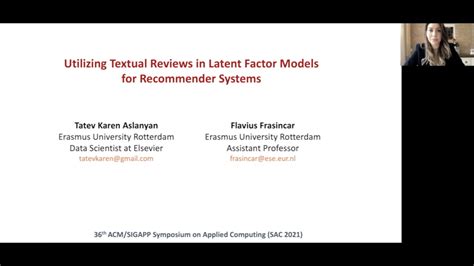 Utilizing Textual Reviews In Latent Factor Models For Recommender System Th Acm Sigapp