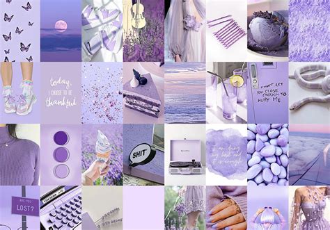 Lavender Aesthetic Wall Collage Kit Pcs Purple And Etsy My XXX Hot Girl