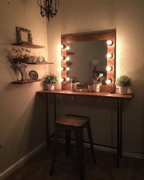 Cute Easy Simple Diy Wood Rustic Vanity Mirror With Hollywood Style