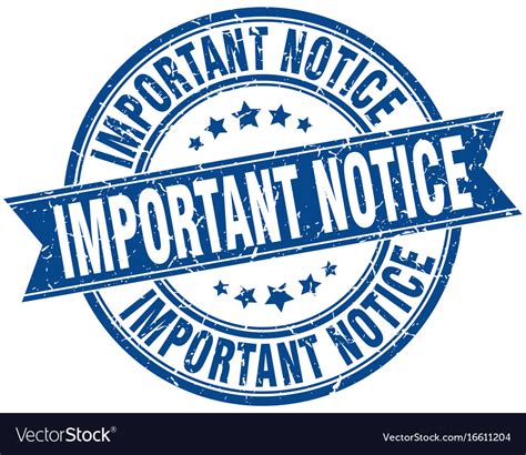 Important Notice Round Grunge Ribbon Stamp Vector Image
