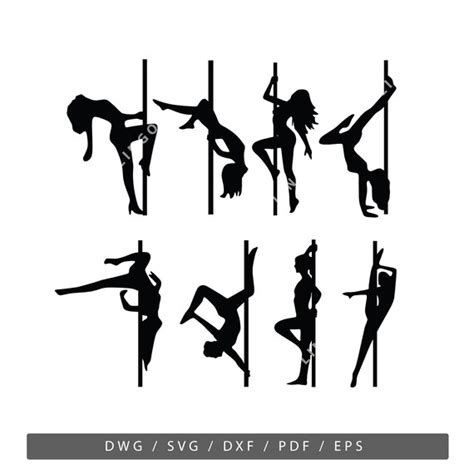Pole Dancer Svg Strippers Vector Dancers Poses Pdf Erotic Etsy