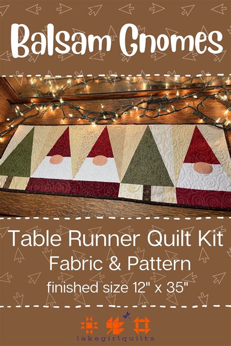 Balsam Gnomes Table Runner Quilt Kit Fabric And Pattern For Easy
